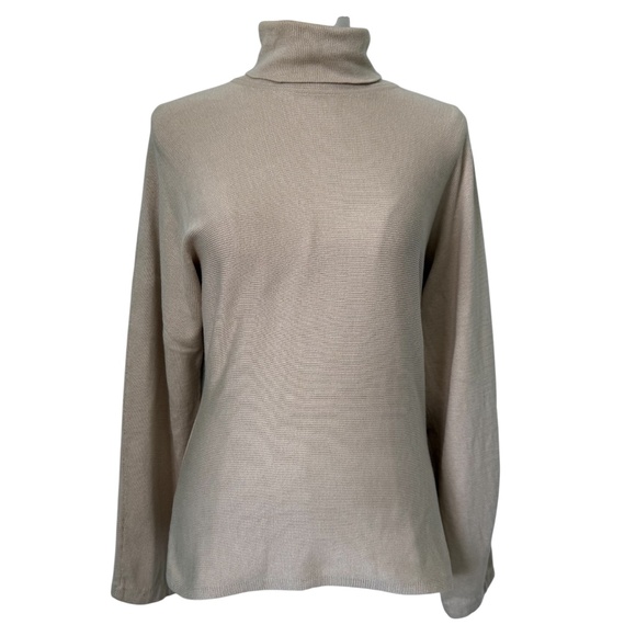 Ann Taylor Sweaters - ANN TAYLOR | Beige Silk Blend Turtleneck Sweater Sz M